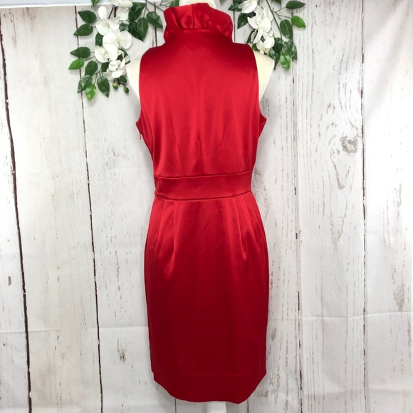 JUST TAYLOR SLEEVELESS SATIN RED DRESS SIZ… - Picture 2 of 8
